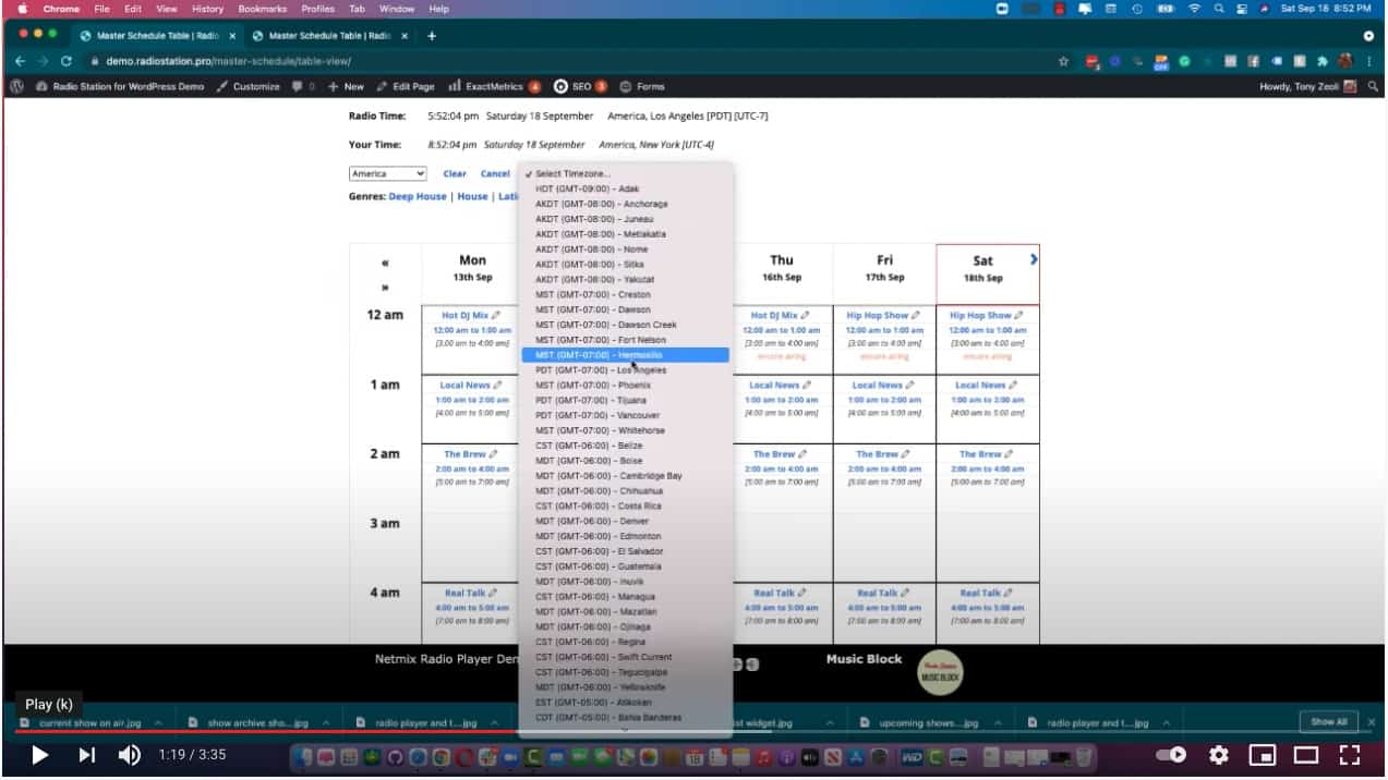 Radio Clock and Time Zone Switcher Radio Station Pro