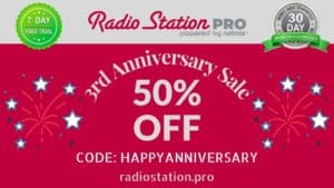 Radio Station 3rd Anniversary 50% OFF Sale Flyer