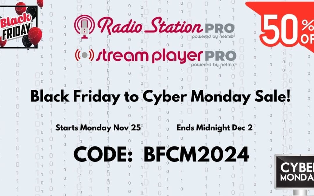 Radio Station PRO Black Friday 2024 sale graphic.