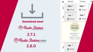 Release banner graphic for Radio Station 2.7.1 and Radio Station PRO 2.8.0