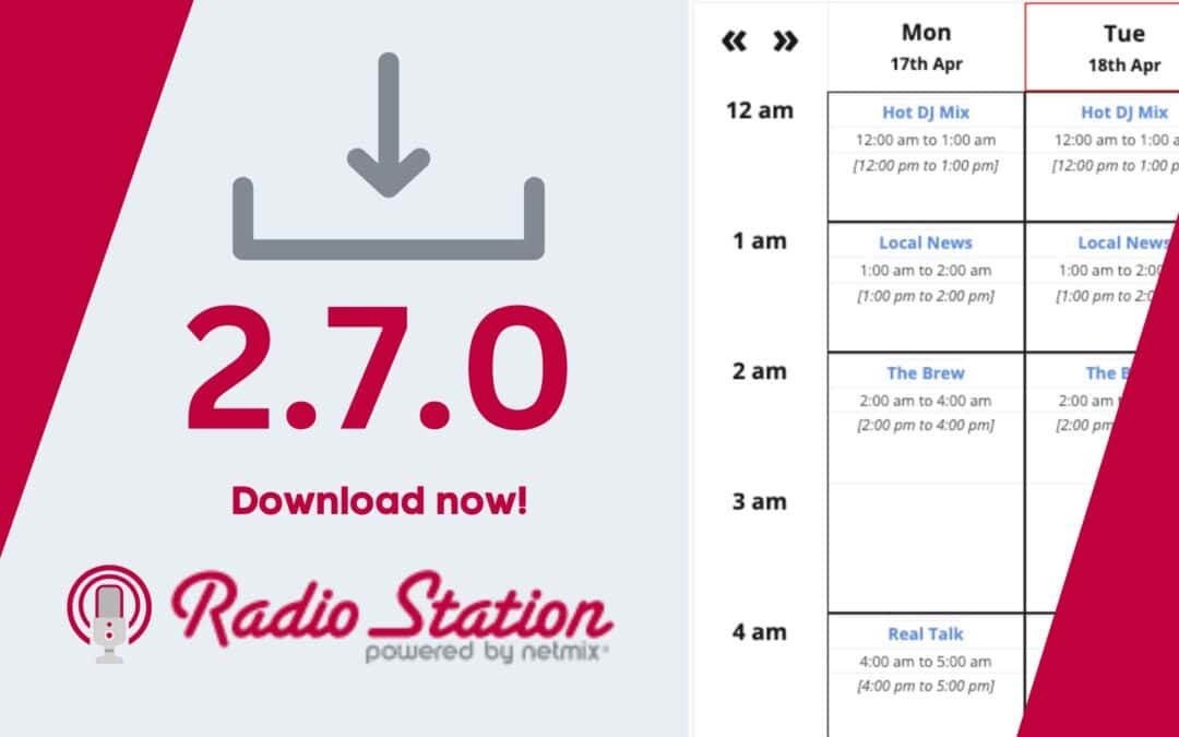Radio Station PRO release banner for version 2.7.0